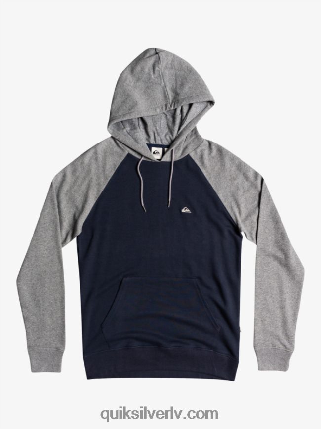 vīriešiem Quiksilver Essentials kapuci ar rāvējslēdzēju gaiši pelēks viršu/melns 88064R1514