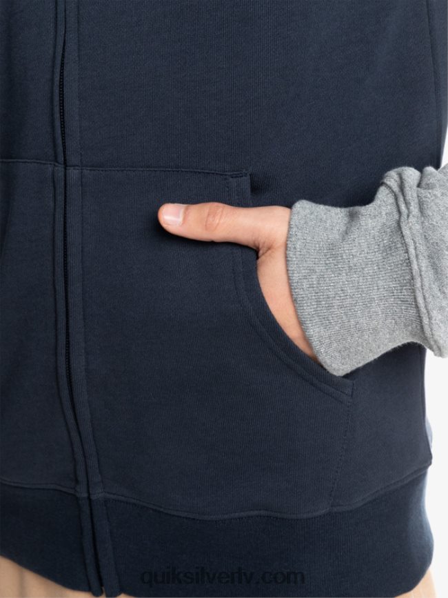 vīriešiem Quiksilver Essentials kapuci ar rāvējslēdzēju gaiši pelēks viršu/melns 88064R1514