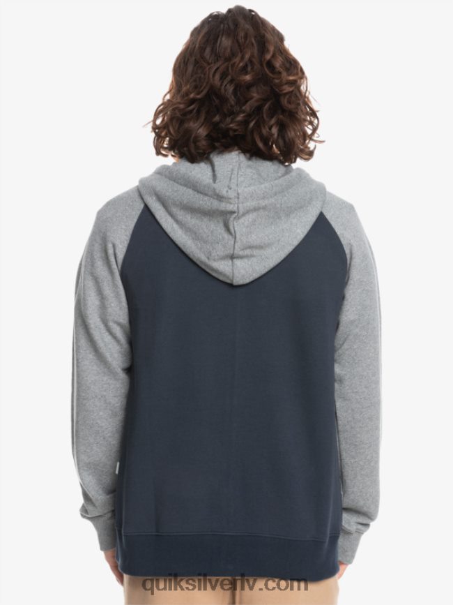 vīriešiem Quiksilver Essentials kapuci ar rāvējslēdzēju gaiši pelēks viršu/melns 88064R1514