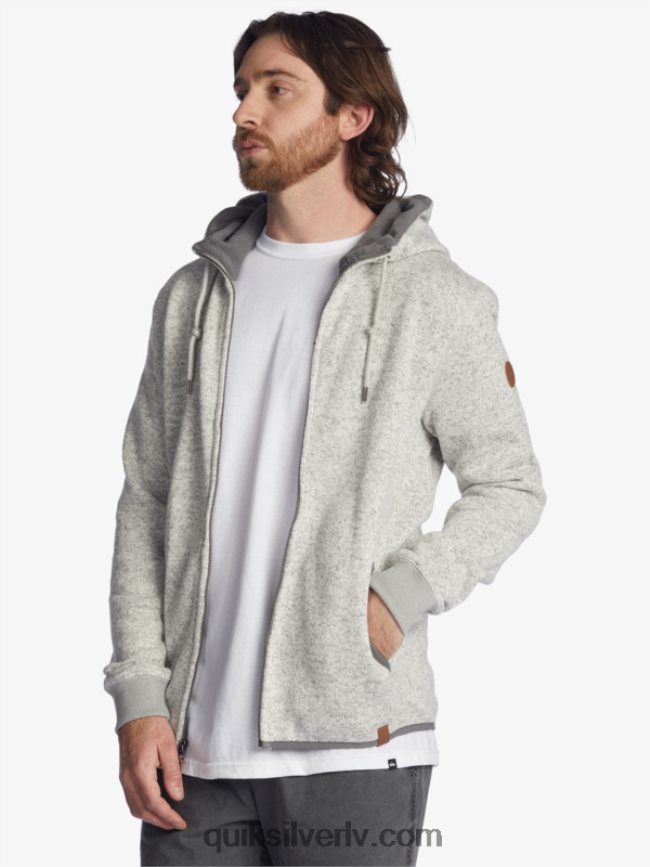 vīriešiem Quiksilver Keller kapuci ar rāvējslēdzēju gaiši pelēki virši 88064R1479