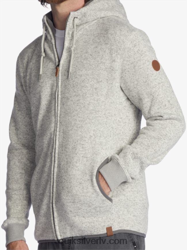 vīriešiem Quiksilver Keller kapuci ar rāvējslēdzēju gaiši pelēki virši 88064R1479