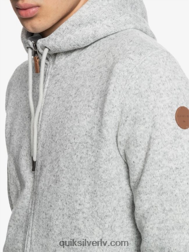 vīriešiem Quiksilver Keller kapuci ar rāvējslēdzēju gaiši pelēki virši 88064R1479