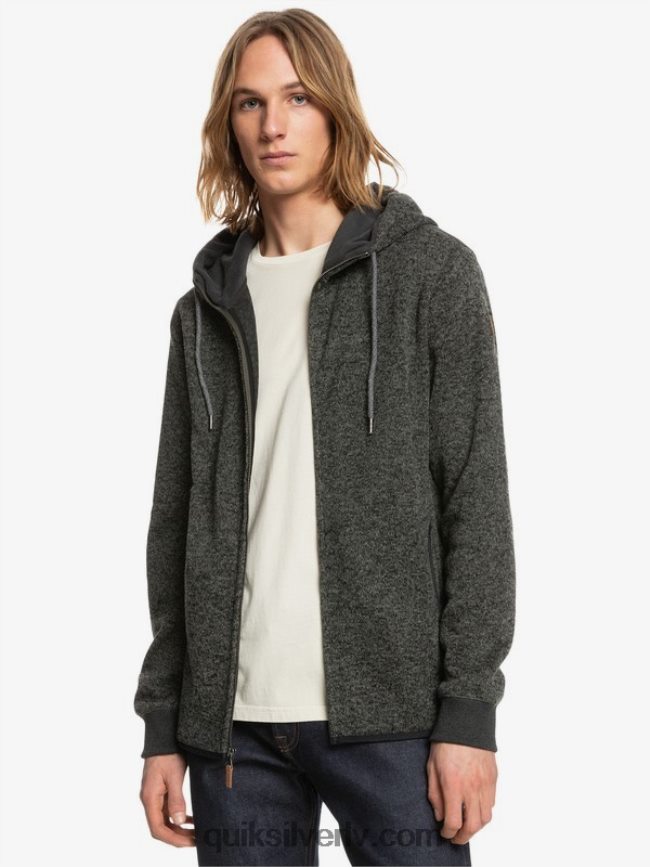 vīriešiem Quiksilver Keller kapuci ar rāvējslēdzēju tumši pelēki virši 88064R1480