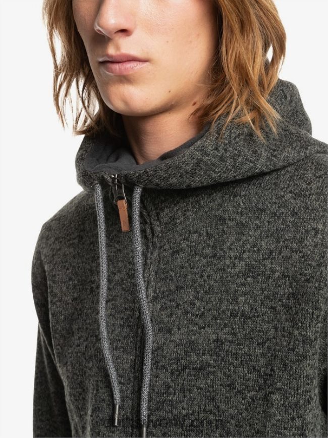 vīriešiem Quiksilver Keller kapuci ar rāvējslēdzēju tumši pelēki virši 88064R1480