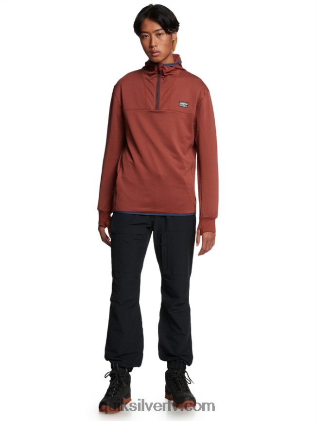vīriešiem Quiksilver Stāvs punkts vilnas kapuci ar ceturtdaļrāvējslēdzēju sarkankoks 88064R1875