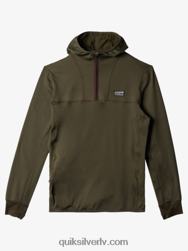 vīriešiem Quiksilver Stāvs punkts vilnas kapuci ar ceturtdaļrāvējslēdzēju vīnogu lapa 88064R1874