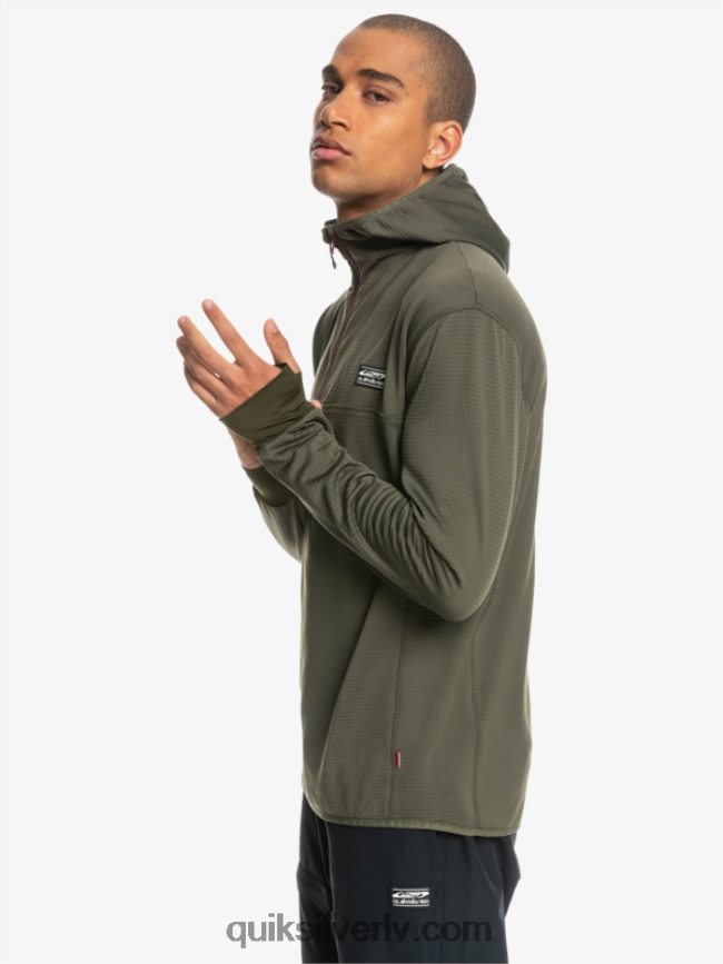 vīriešiem Quiksilver Stāvs punkts vilnas kapuci ar ceturtdaļrāvējslēdzēju vīnogu lapa 88064R1874