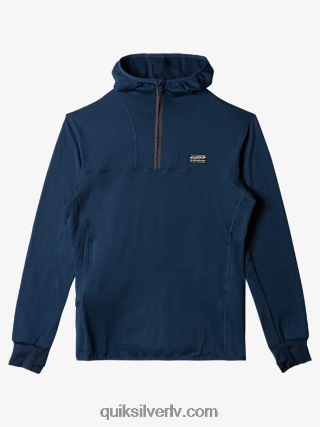 vīriešiem Quiksilver Stāvs punkts vilnas kapuci ar ceturtdaļrāvējslēdzēju zīmotnes zilā krāsā 88064R1873