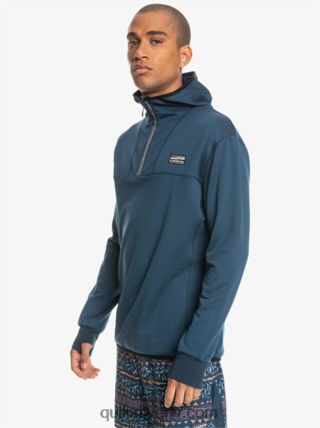 vīriešiem Quiksilver Stāvs punkts vilnas kapuci ar ceturtdaļrāvējslēdzēju zīmotnes zilā krāsā 88064R1873