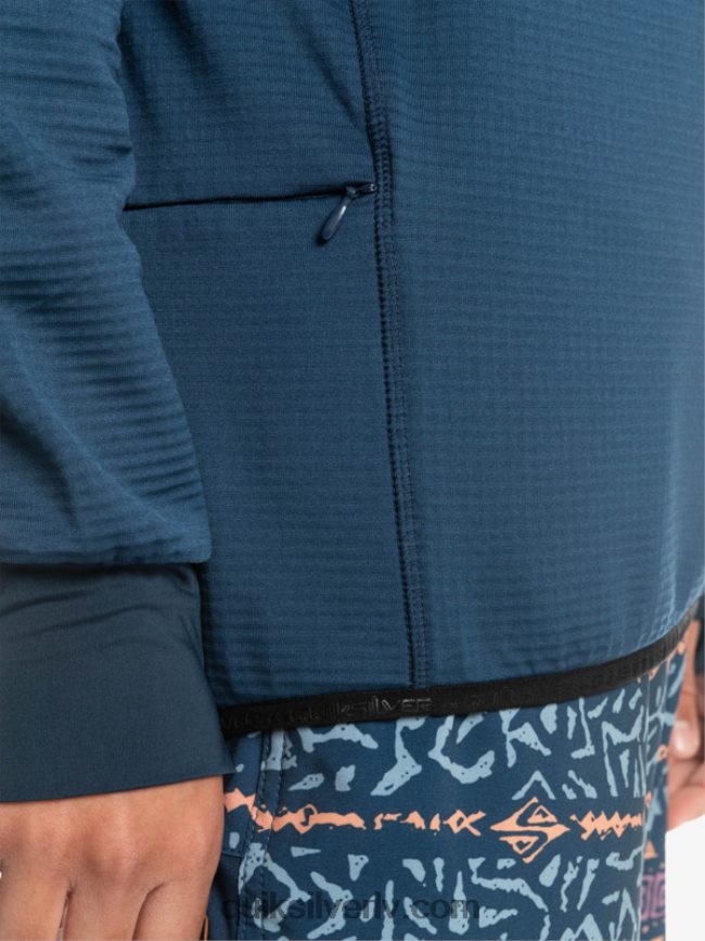 vīriešiem Quiksilver Stāvs punkts vilnas kapuci ar ceturtdaļrāvējslēdzēju zīmotnes zilā krāsā 88064R1873