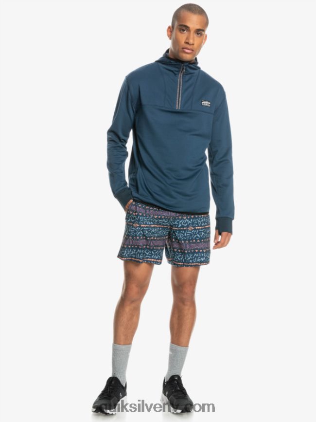 vīriešiem Quiksilver Stāvs punkts vilnas kapuci ar ceturtdaļrāvējslēdzēju zīmotnes zilā krāsā 88064R1873