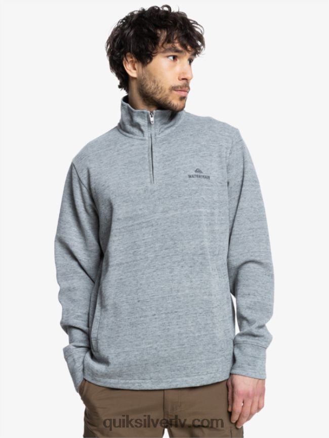 vīriešiem Quiksilver Waterman pointurf zip džemperis ar izgriezumu gaiši pelēki virši 88064R1800