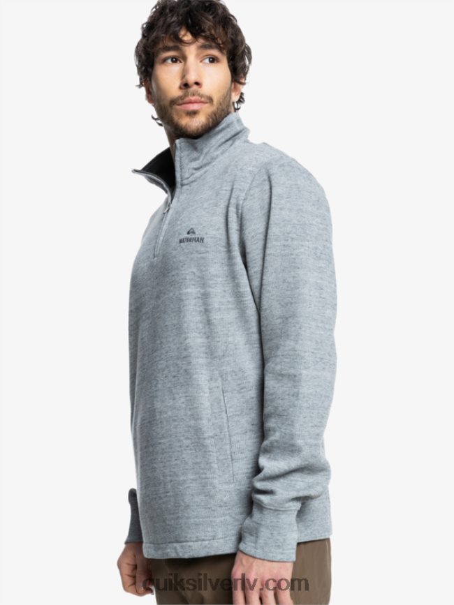 vīriešiem Quiksilver Waterman pointurf zip džemperis ar izgriezumu gaiši pelēki virši 88064R1800