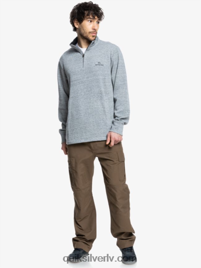 vīriešiem Quiksilver Waterman pointurf zip džemperis ar izgriezumu gaiši pelēki virši 88064R1800