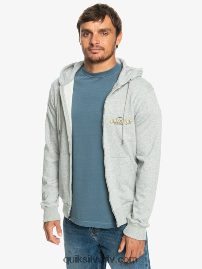 vīriešiem Quiksilver ar rāvējslēdzēju aizvelkamu kapuci gaiši pelēki virši 88064R1148