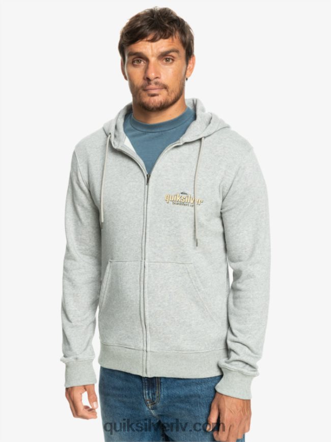 vīriešiem Quiksilver ar rāvējslēdzēju aizvelkamu kapuci gaiši pelēki virši 88064R1148