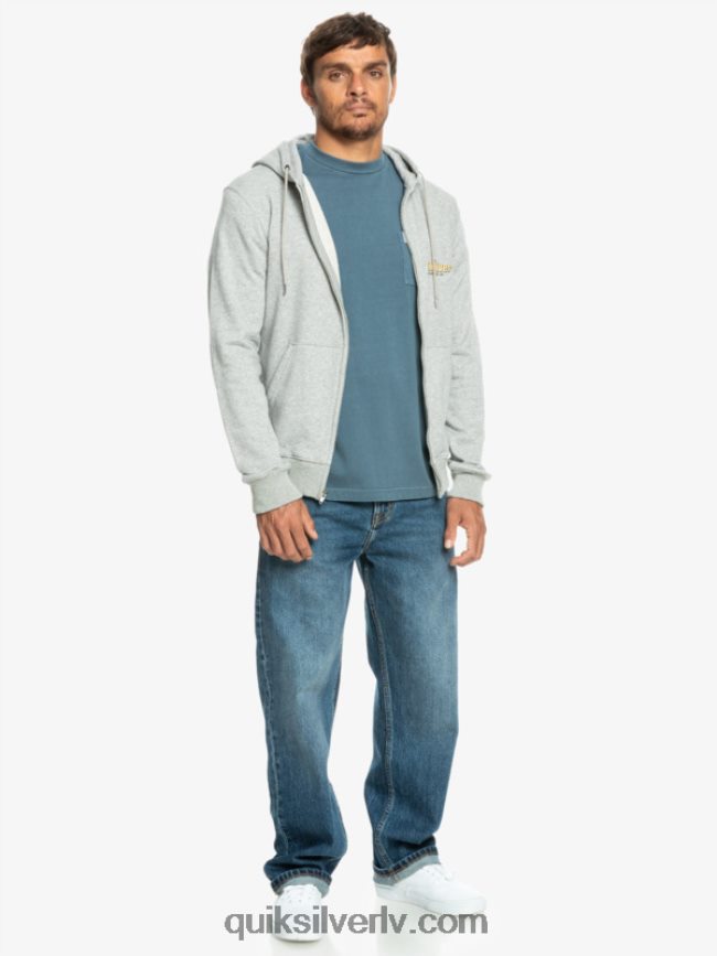 vīriešiem Quiksilver ar rāvējslēdzēju aizvelkamu kapuci gaiši pelēki virši 88064R1148