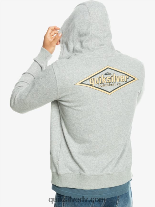 vīriešiem Quiksilver ar rāvējslēdzēju aizvelkamu kapuci gaiši pelēki virši 88064R1148