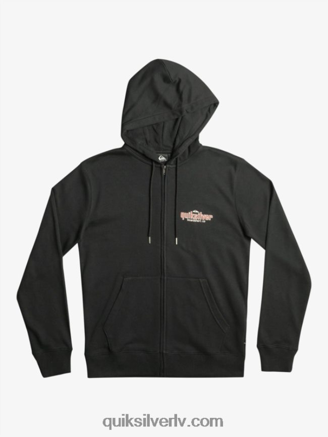 vīriešiem Quiksilver ar rāvējslēdzēju aizvelkamu kapuci melns 88064R1149