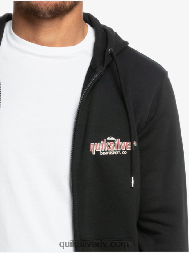 vīriešiem Quiksilver ar rāvējslēdzēju aizvelkamu kapuci melns 88064R1149