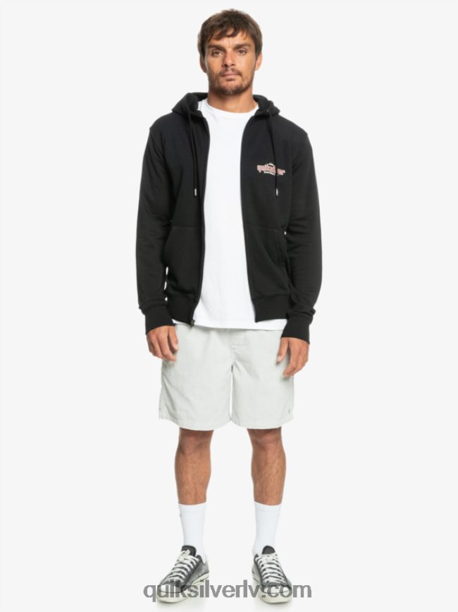 vīriešiem Quiksilver ar rāvējslēdzēju aizvelkamu kapuci melns 88064R1149