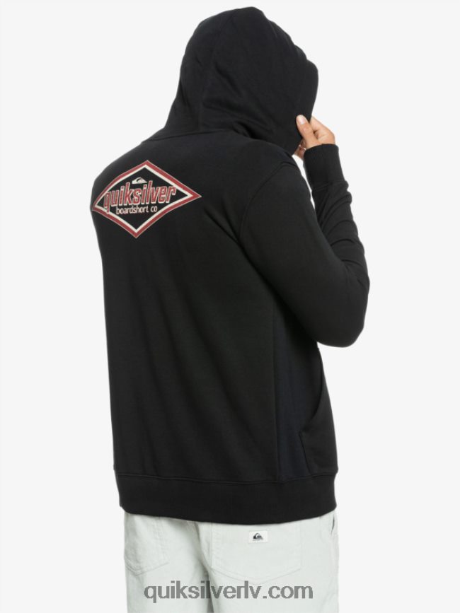 vīriešiem Quiksilver ar rāvējslēdzēju aizvelkamu kapuci melns 88064R1149