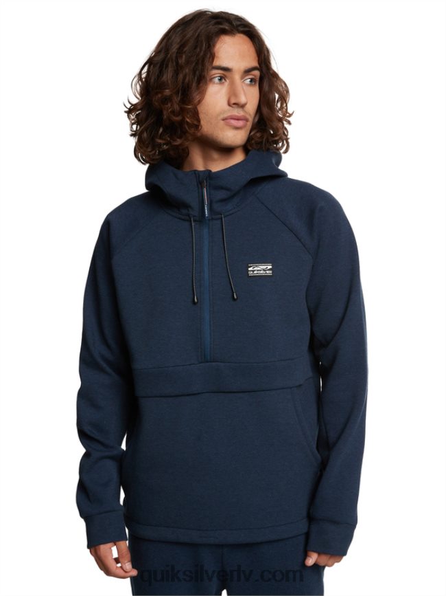 vīriešiem Quiksilver atkāpieties no kapuces ar pusrāvējslēdzēju zīmotnes zils virši 88064R1371
