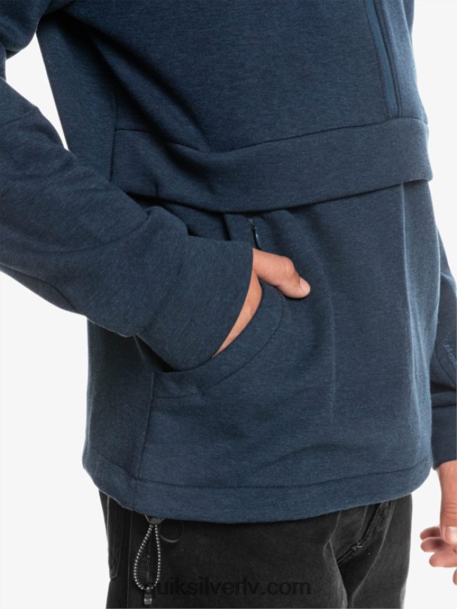vīriešiem Quiksilver atkāpieties no kapuces ar pusrāvējslēdzēju zīmotnes zils virši 88064R1371