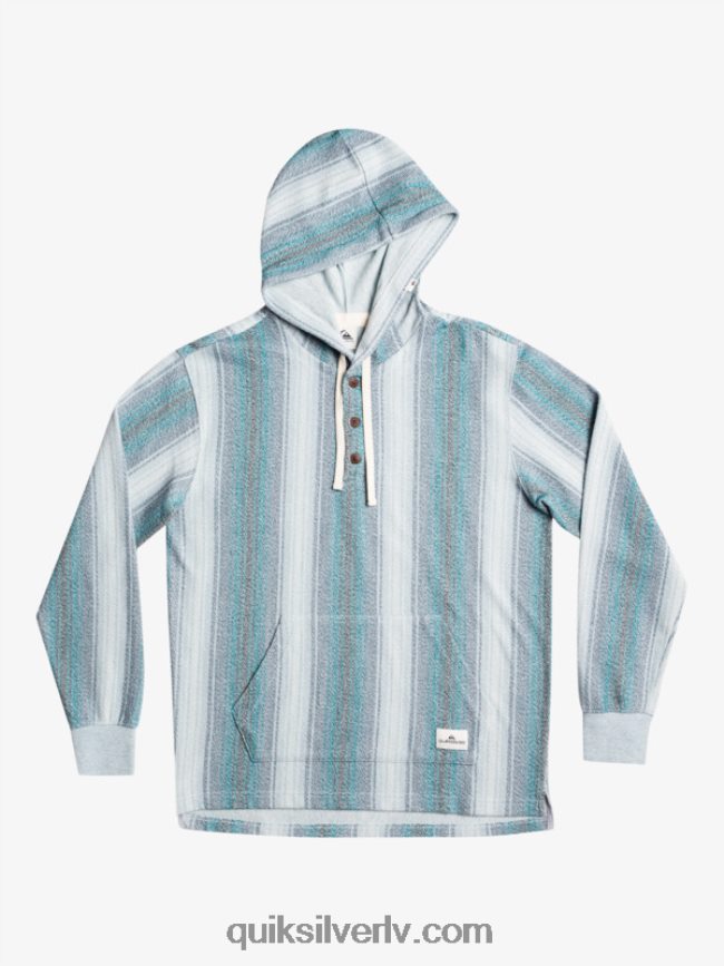 vīriešiem Quiksilver baja henley kapuci Marokas zilā baja svītra 88064R1098