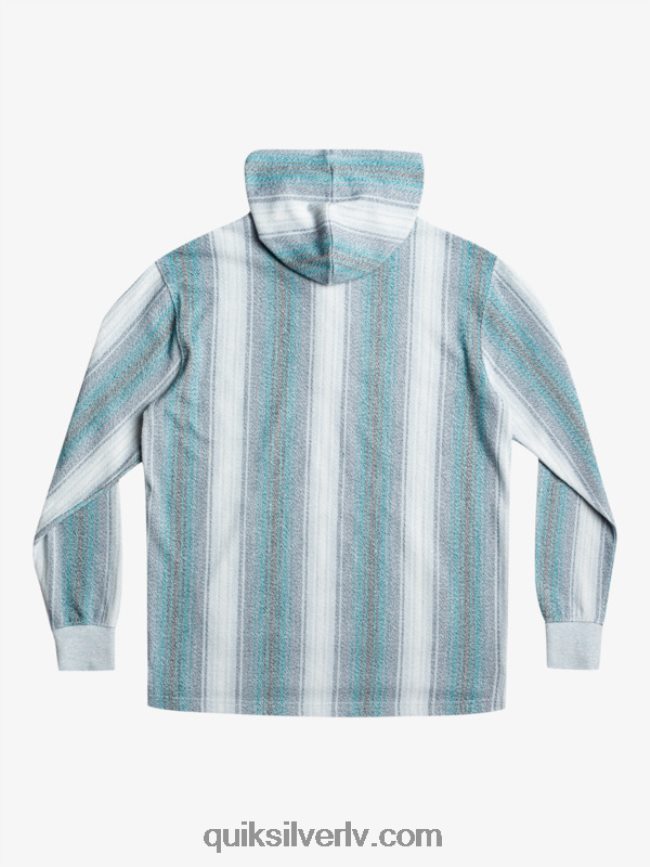 vīriešiem Quiksilver baja henley kapuci Marokas zilā baja svītra 88064R1098