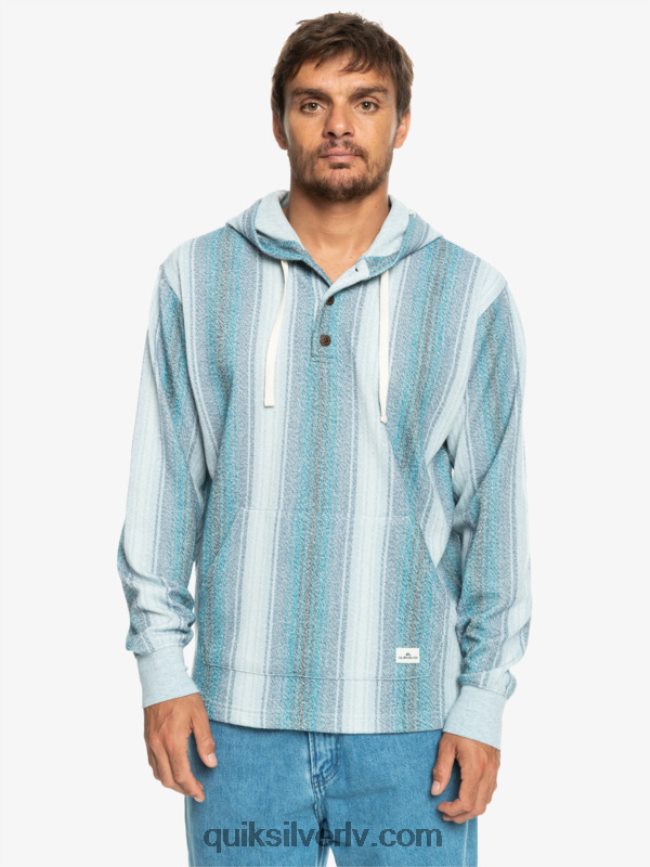 vīriešiem Quiksilver baja henley kapuci Marokas zilā baja svītra 88064R1098