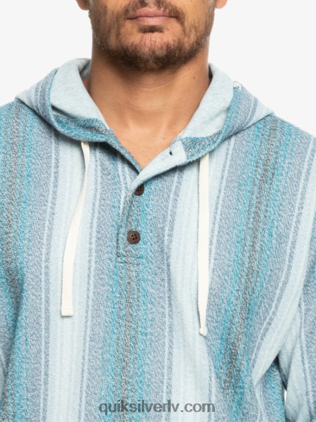 vīriešiem Quiksilver baja henley kapuci Marokas zilā baja svītra 88064R1098