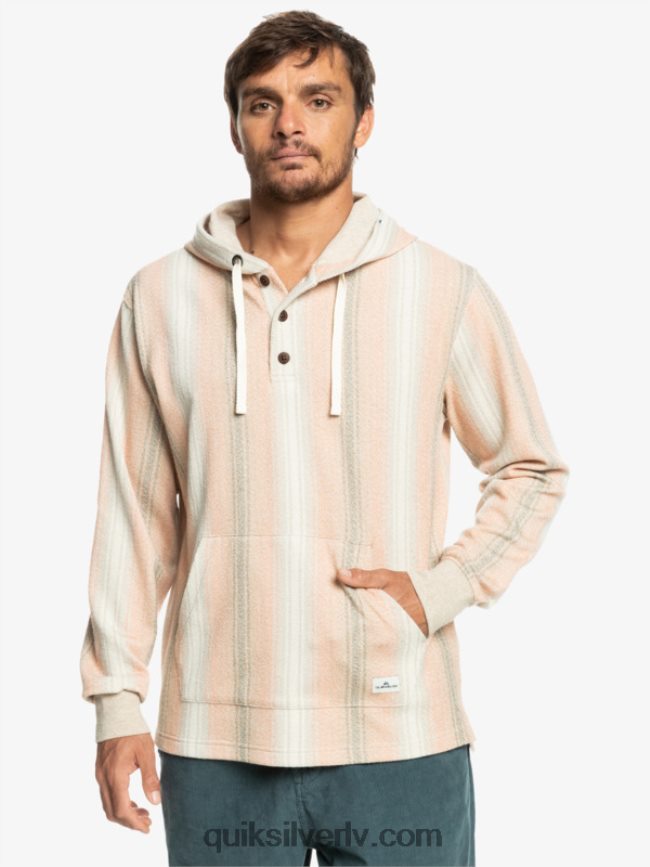 vīriešiem Quiksilver baja henley kapuci pralinē baja svītra 88064R1097