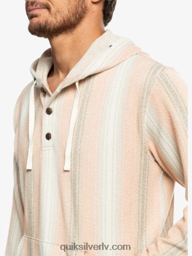 vīriešiem Quiksilver baja henley kapuci pralinē baja svītra 88064R1097