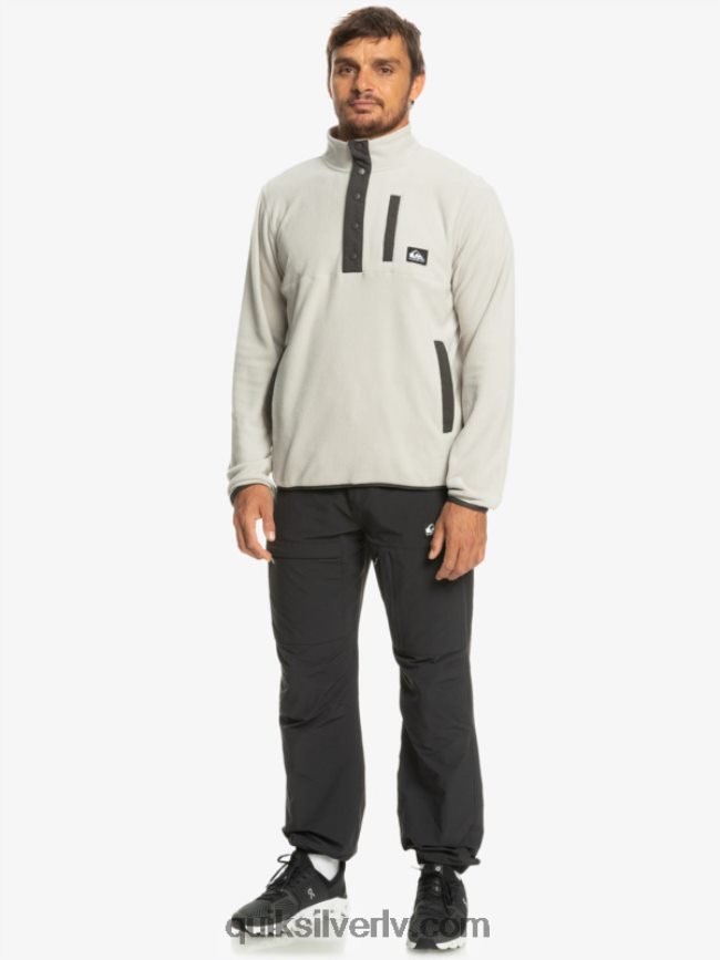 vīriešiem Quiksilver nav galamērķa snap flīsa džemperis pelēka violeta 88064R1039