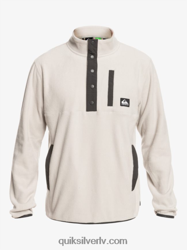 vīriešiem Quiksilver nav galamērķa snap flīsa džemperis pelēka violeta 88064R1039