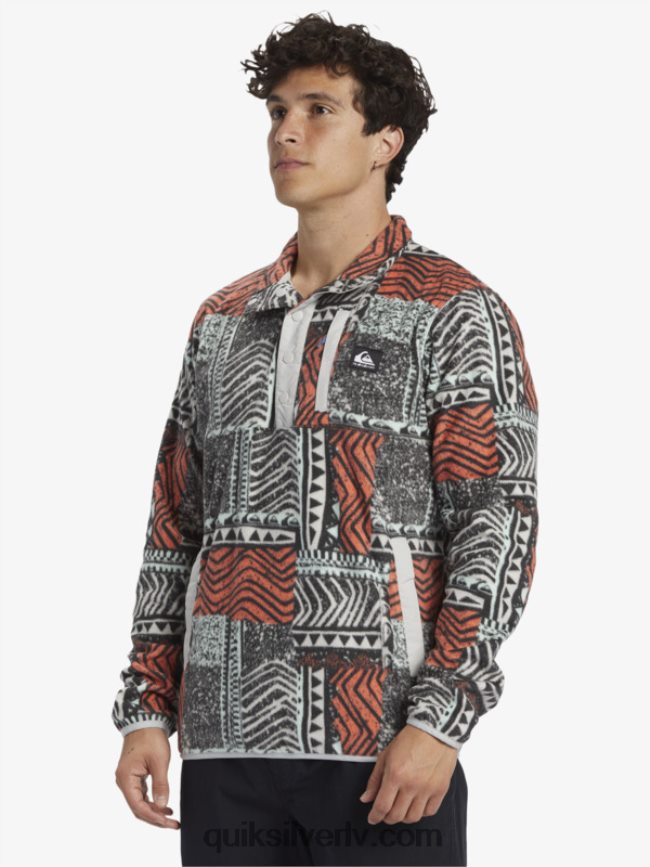 vīriešiem Quiksilver nav galamērķa snap flīsa džemperis svaigs lasis izpūsts 88064R1041