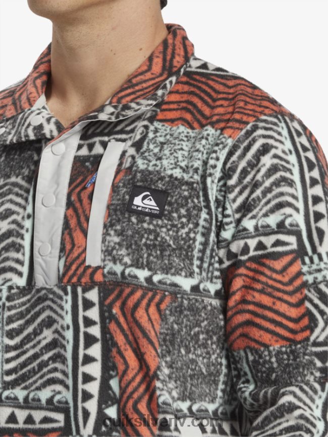 vīriešiem Quiksilver nav galamērķa snap flīsa džemperis svaigs lasis izpūsts 88064R1041