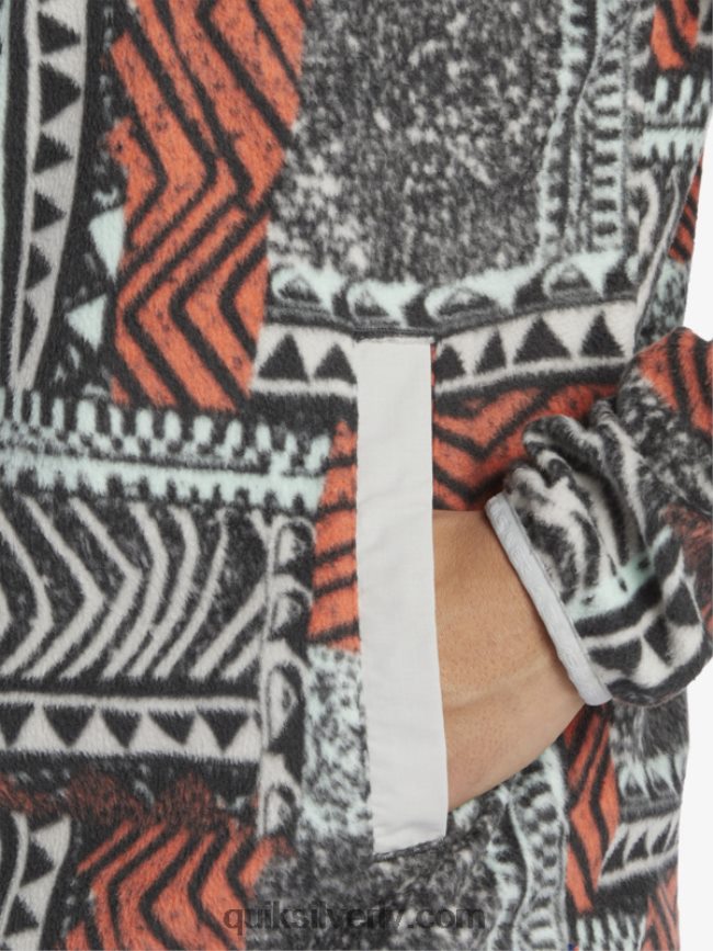 vīriešiem Quiksilver nav galamērķa snap flīsa džemperis svaigs lasis izpūsts 88064R1041