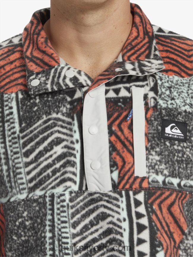 vīriešiem Quiksilver nav galamērķa snap flīsa džemperis svaigs lasis izpūsts 88064R1041