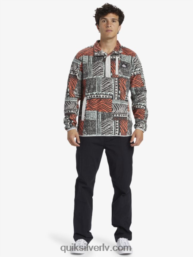 vīriešiem Quiksilver nav galamērķa snap flīsa džemperis svaigs lasis izpūsts 88064R1041