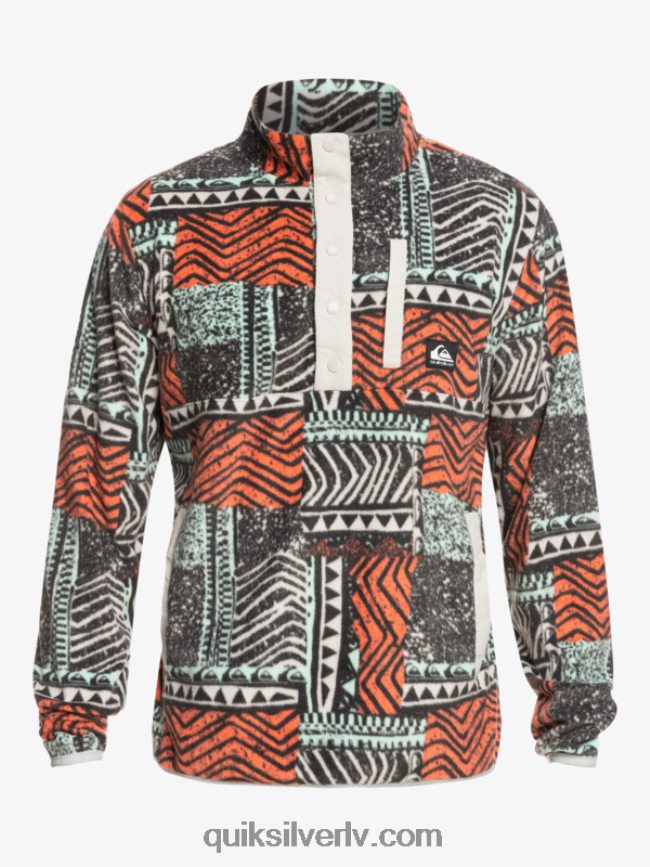 vīriešiem Quiksilver nav galamērķa snap flīsa džemperis svaigs lasis izpūsts 88064R1041