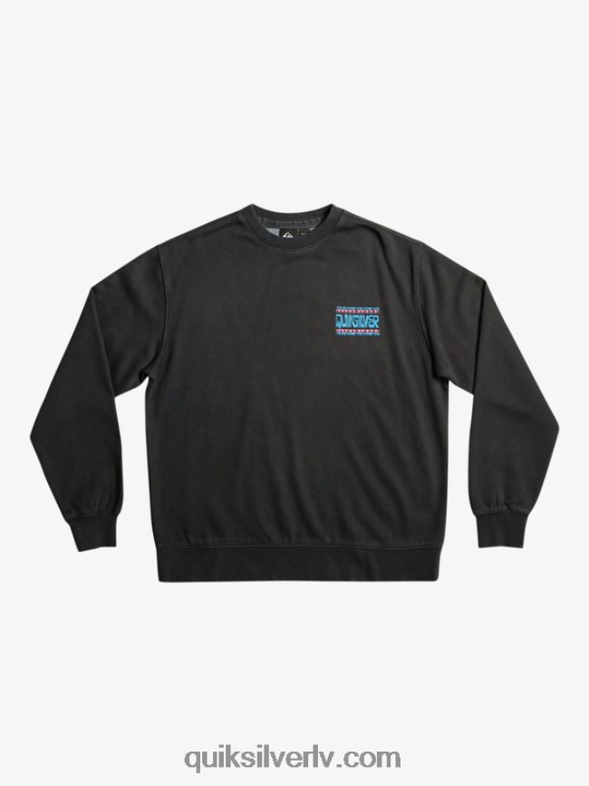 vīriešiem Quiksilver neona plātņu sporta krekls melns 88064R1055