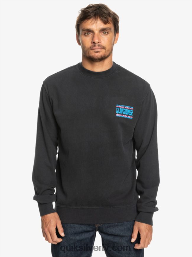 vīriešiem Quiksilver neona plātņu sporta krekls melns 88064R1055