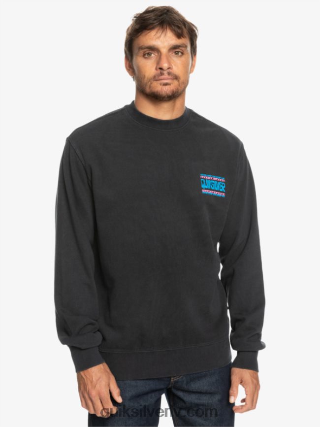 vīriešiem Quiksilver neona plātņu sporta krekls melns 88064R1055