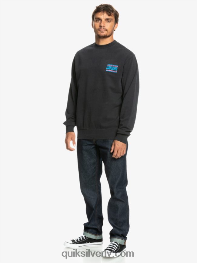 vīriešiem Quiksilver neona plātņu sporta krekls melns 88064R1055