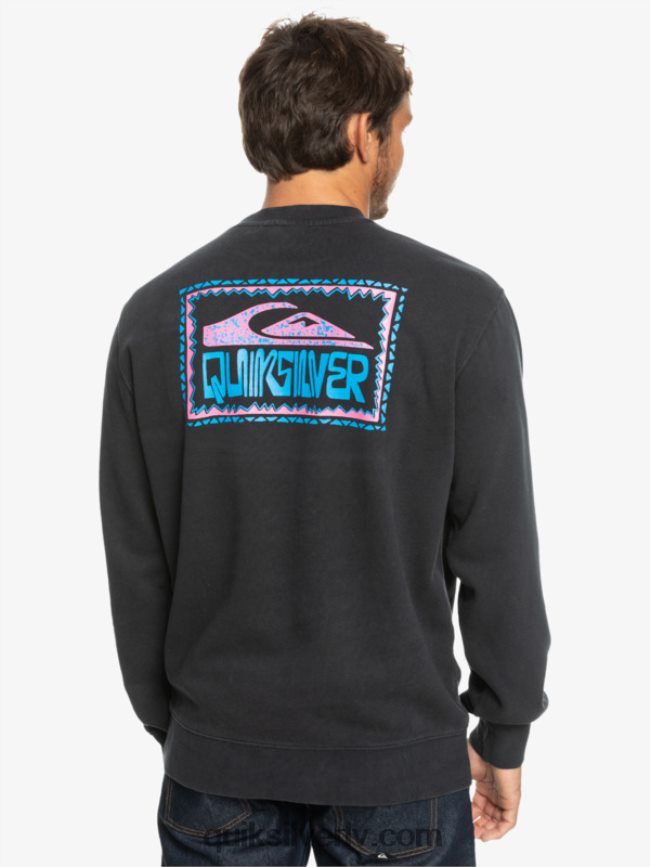 vīriešiem Quiksilver neona plātņu sporta krekls melns 88064R1055