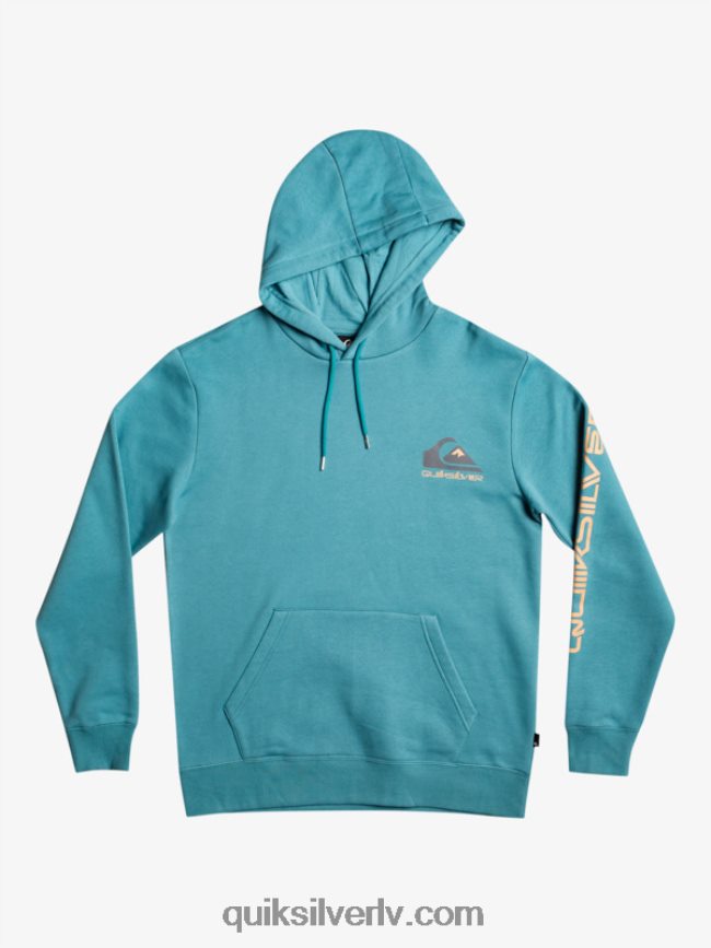 vīriešiem Quiksilver omni logo kapuces flīsa top pulovers Bretaņas zilā 88064R1030