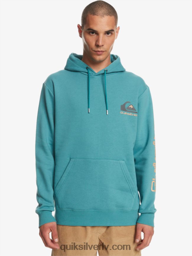 vīriešiem Quiksilver omni logo kapuces flīsa top pulovers Bretaņas zilā 88064R1030
