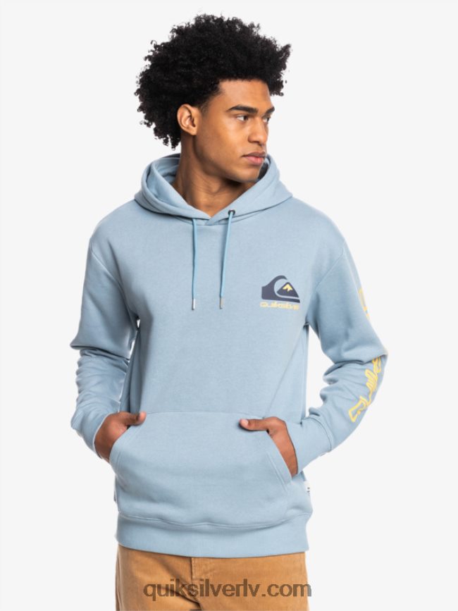 vīriešiem Quiksilver omni logo kapuces flīsa tops melns 88064R1090